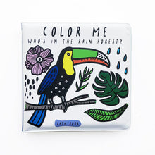 Load image into Gallery viewer, Wee Gallery Color Me Bath Book : Who's In the Rainforest