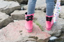 Load image into Gallery viewer, Pluie Pluie Double Bows Fuchsia Rain boots