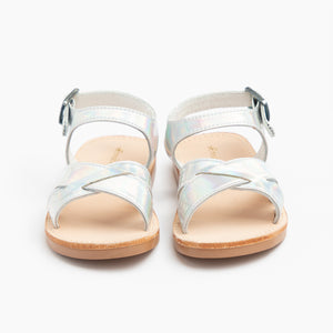 Girl's holographic sandals
