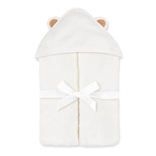 Load image into Gallery viewer, Natemia - White Bamboo Baby Bath Hooded Towel