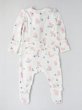 Load image into Gallery viewer, Baby girl's zip footie onesie