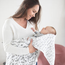 Load image into Gallery viewer, Bebe Au Lait Cotton Bebe Snuggle Blanket - Just Be/Leaves