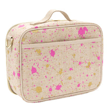 Load image into Gallery viewer, So Young Linen-Fuchsia and Gold Splatter Lunch Box