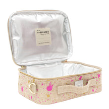 Load image into Gallery viewer, So Young Linen-Fuchsia and Gold Splatter Lunch Box