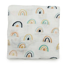 Load image into Gallery viewer, Loulou Lollipop Muslin Swaddle Blanket - Neutral Rainbow