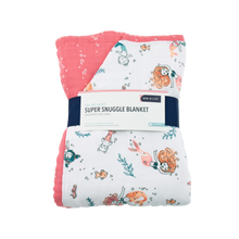 Load image into Gallery viewer, Bebe Au Lait Luxury Muslin Super Snuggle Blanket - Mermaid + Bubbles (Toddler +)