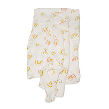 Load image into Gallery viewer, Loulou Lollipop Muslin Swaddle Blanket - Pastel Rainbow