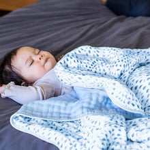 Load image into Gallery viewer, Bebe Au Lait Cotton Muslin Snuggle Blanket - Serenity/Sky