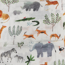 Load image into Gallery viewer, Loulou Lollipop Muslin Swaddle Blanket - Safari Jungle