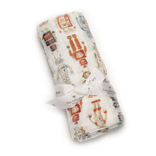 Load image into Gallery viewer, Loulou Lollipop Muslin Swaddle Blanket - Vintage Robot
