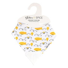 Load image into Gallery viewer, Glitter & Spice Organic Chew Bib - Sky Adventures