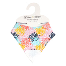 Load image into Gallery viewer, Glitter & Spice Organic Chew Bib - Chrysanthemums