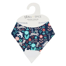 Load image into Gallery viewer, Glitter & Spice Organic Chew Bib - Indigo Woods