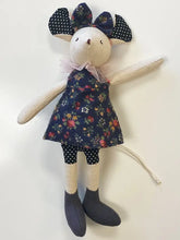 Load image into Gallery viewer, Miss Roses Sister Violet Small Mouse in Black Floral Dress