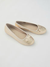 Load image into Gallery viewer, Girl's gold ballet flats with bow