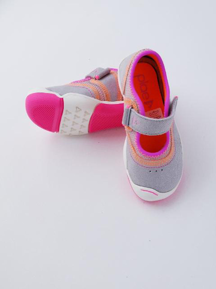 Plae Girl's Silver/Pink Mary Jane