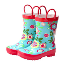 Load image into Gallery viewer, Pluie Pluie Blue Floral Rain Boots
