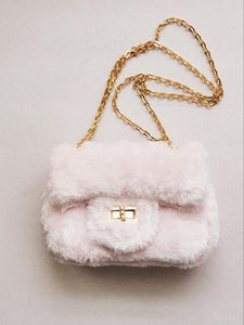 Girl's Pale Pink Furry Purse