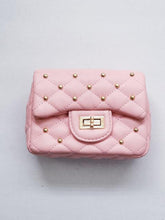 Load image into Gallery viewer, Tiny Treats Girl&#39;s Studded Pink Quilted Purse
