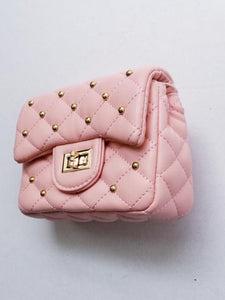 Tiny Treats Girl's Studded Pink Quilted Purse
