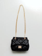 Load image into Gallery viewer, Girl&#39;s Black Quilted Mini Purse
