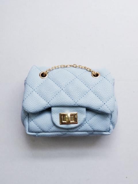 Girl's Quilted Sky Blue Mini Purse