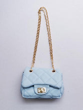 Load image into Gallery viewer, Girl&#39;s Quilted Sky Blue Mini Purse
