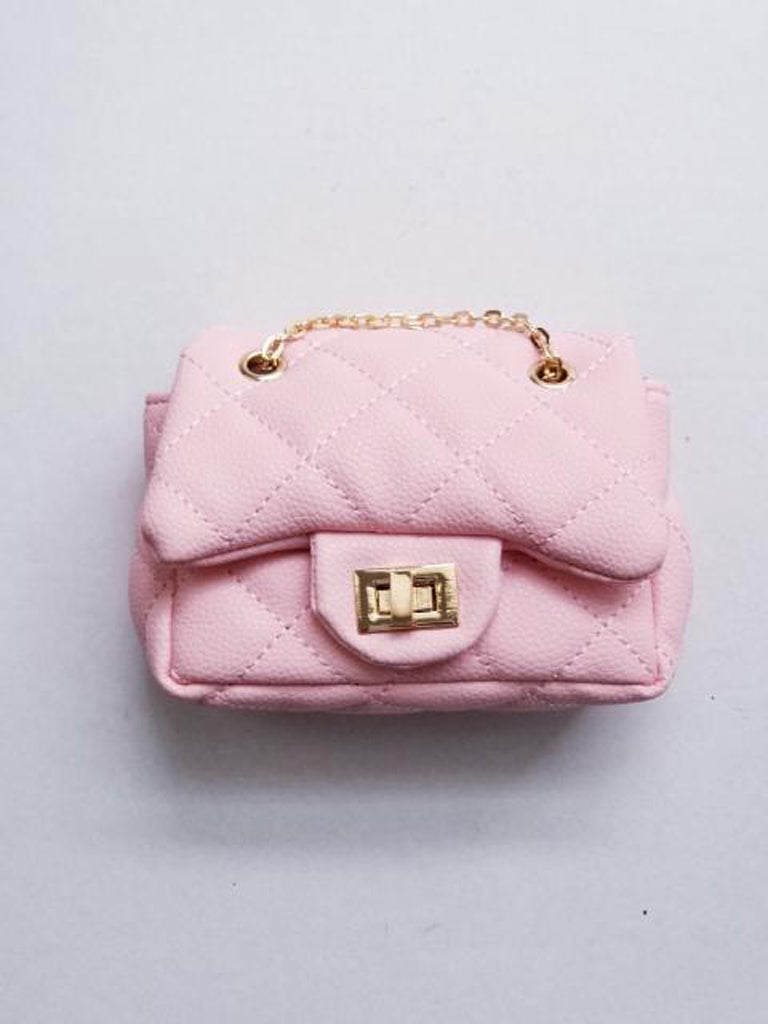 Girl's Pale Pink Quilted Mini Purse