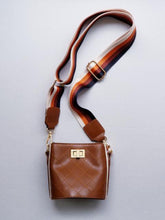Load image into Gallery viewer, Girl&#39;s Brown Quilted Cross-Body Bucket Bag
