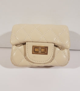 Girl's Quilted Ivory Purse