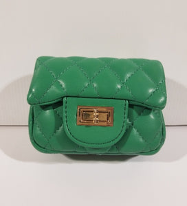Girl's Quilted Green Purse