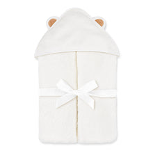 Load image into Gallery viewer, Natemia - White Bamboo Baby Bath Hooded Towel
