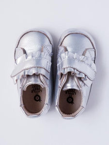 Old Soles Baby Girl's Silver Ruffle Sneakers