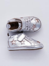 Load image into Gallery viewer, Old Soles Baby Girl&#39;s Silver High Top Sneakers
