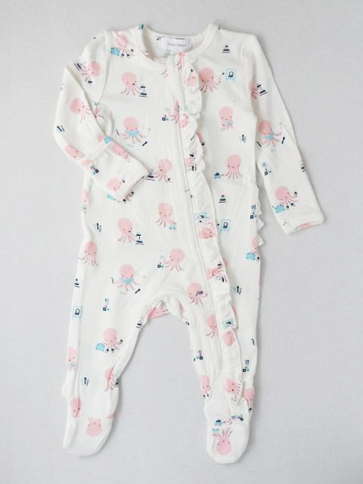 Baby girl's zip footie onesie