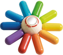Load image into Gallery viewer, Haba -  Rainbow Sun Wooden Clutching Toy Rattle &amp; Teether
