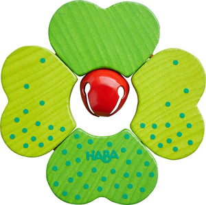 Haba - Shamrock Wooden Clutching Toy with Metal Bell