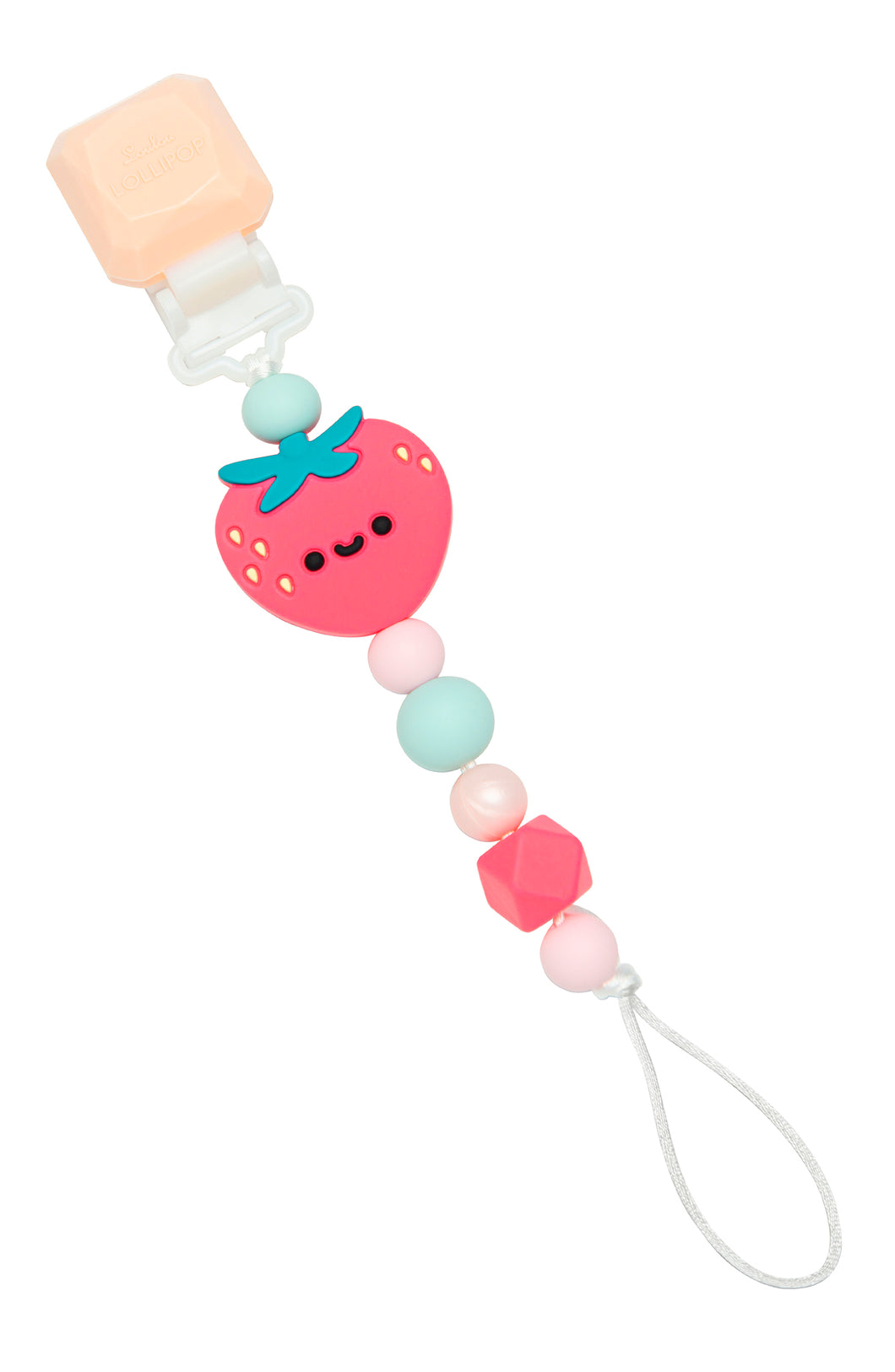 Loulou Lollipop Pacifier Clip - Strawberry