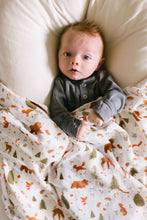 Load image into Gallery viewer, Loulou Lollipop Muslin Swaddle Blanket- Forest Friends
