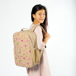 So Young Fuchsia and Gold Splatter Backpack ( 2 sizes )