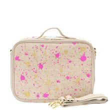 Load image into Gallery viewer, So Young Linen-Fuchsia and Gold Splatter Lunch Box
