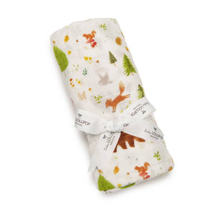 Loulou Lollipop Muslin Swaddle Blanket- Forest Friends