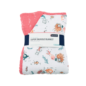 Bebe Au Lait Luxury Muslin Super Snuggle Blanket - Mermaid + Bubbles (Toddler +)