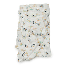 Load image into Gallery viewer, Loulou Lollipop Muslin Swaddle Blanket - Neutral Rainbow
