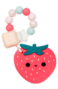 Loulou Lollipop Baby Teether - Strawberry Silicone Teether set