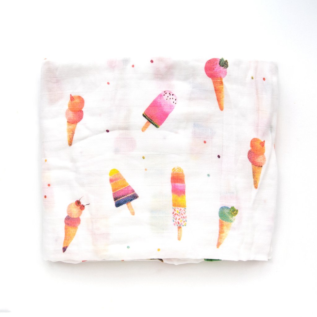 Loulou Lollipop Muslin Swaddle Blanket Ice Cream Social