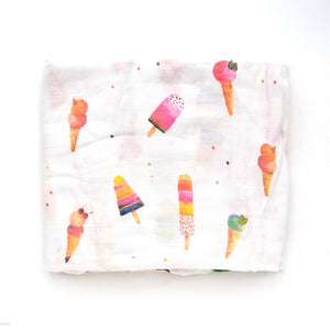 Loulou Lollipop Muslin Swaddle Blanket - Ice Cream Social