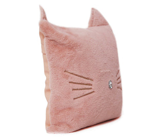 OMG Pink Fluffy Kitty Throw Pillow
