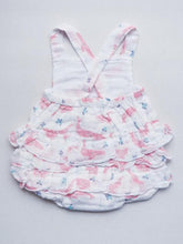 Load image into Gallery viewer, Girl&#39;s pink muslin ruffle sun-suit

