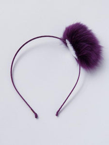 Girl's fur pom-pom headband  ( more colors )